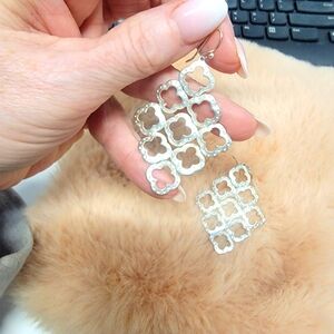 Stella & Dot Silver Geometric Earrings